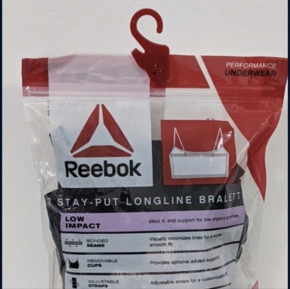 NWT 2 Reebok Bralettes(Comfortable and Stretchy Performance), Size Medium - Picture 4 of 5
